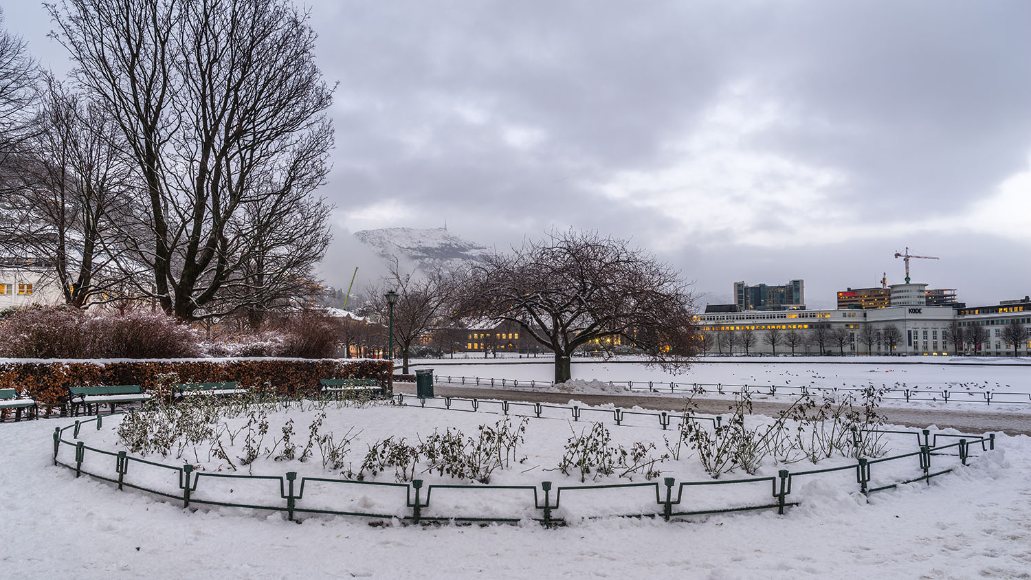 Byparken covered in a blanket of snow during winter.